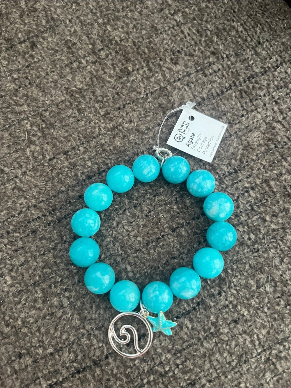 Lovers + Friends Turquoise Beaded Charm Bracelet